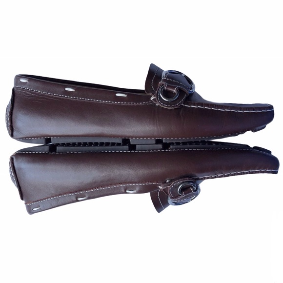 L.K. Bennett Loafer 39 9/9.5 Brown Buckle Shoe - Picture 6 of 15